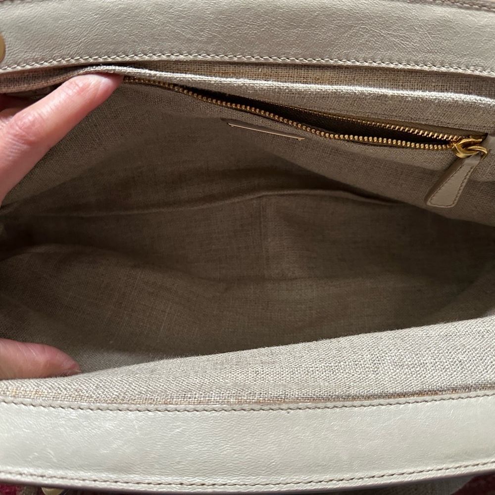 Miu Miu Gray Slouchy Shoulder Bag with Gold-Tone Accents - Picture 5 of 11